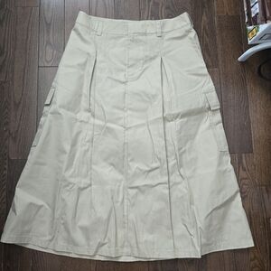 NWT H&M Cream Midi A-Line Skirt for Casual Wear